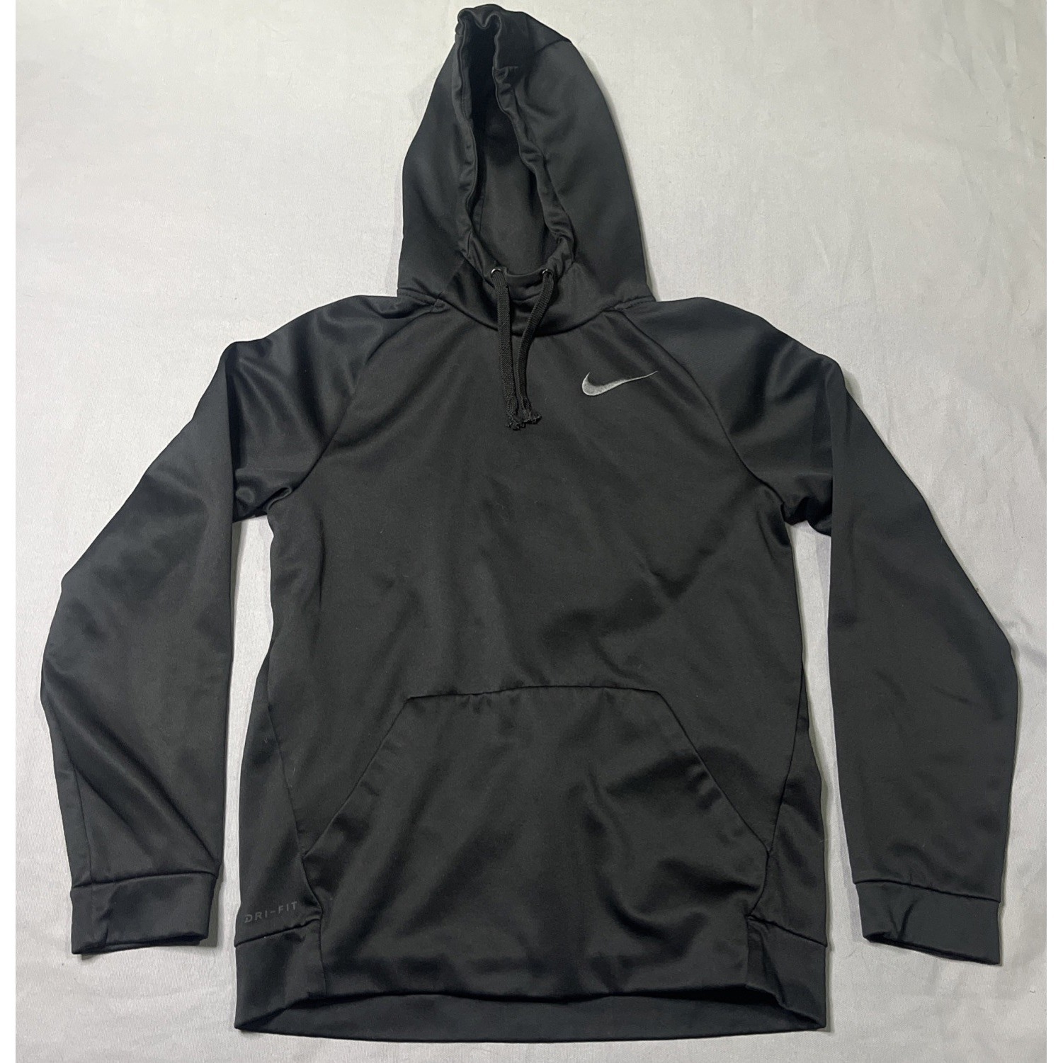 Nike Hoodie Mens Small Black Dri Fit Sweatshirt Sweater Pullover Fleece Swoosh